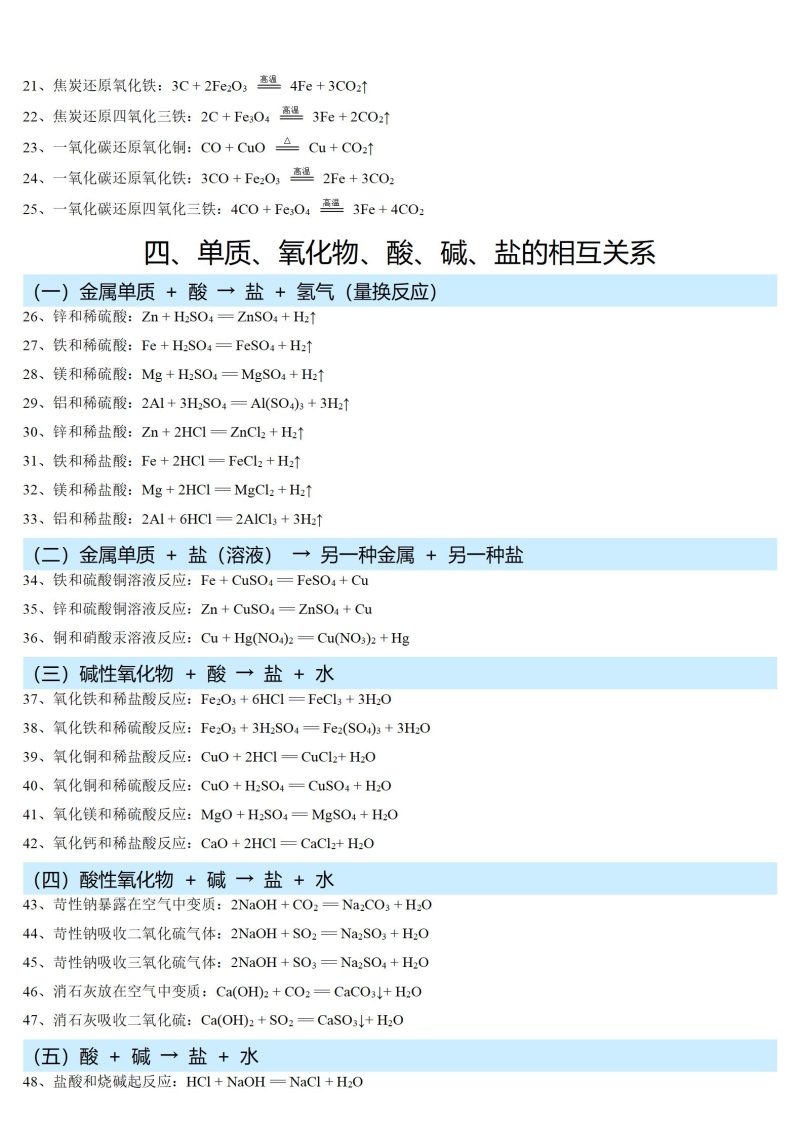 初中化学方程式（初中必背的77个化学方程式）-4