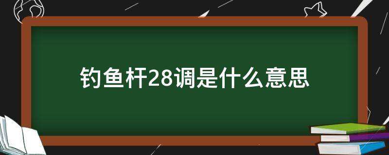 想知道28调的鱼竿是什么意思，就得搞明白鱼竿的调性是什么