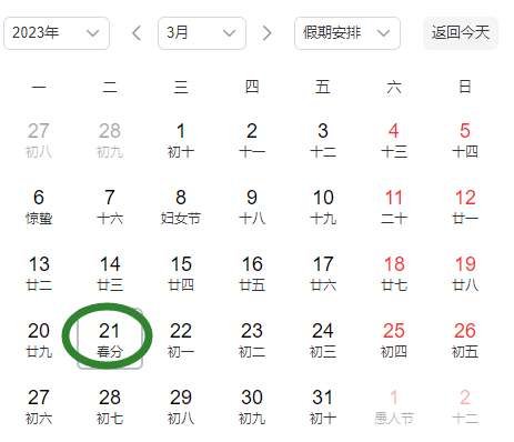 023年的春分是哪一天（2023的24节气对应时间）"