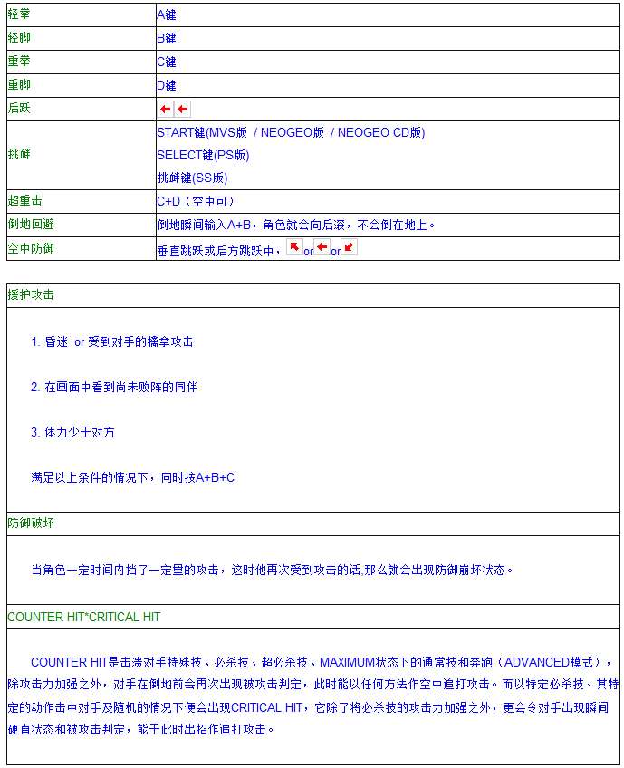 拳皇97出招表摇杆带图（一学就会的拳皇97全人物摇杆键盘出招表）