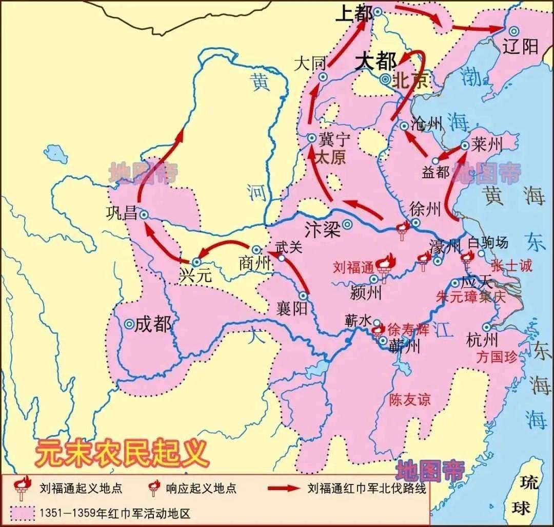 元朝版图演变动画（9张地图看元朝历史）
